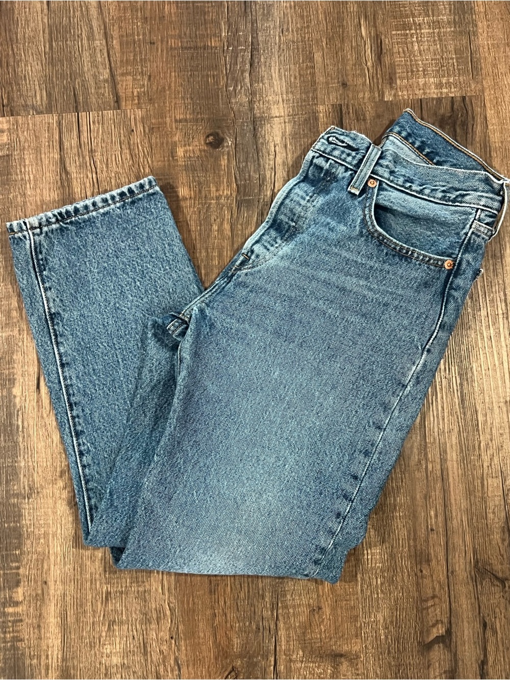 Levi’s 501 Original Cropped Jeans W27 L26 Medium Wash Excellent Condition - Picture 11 of 13